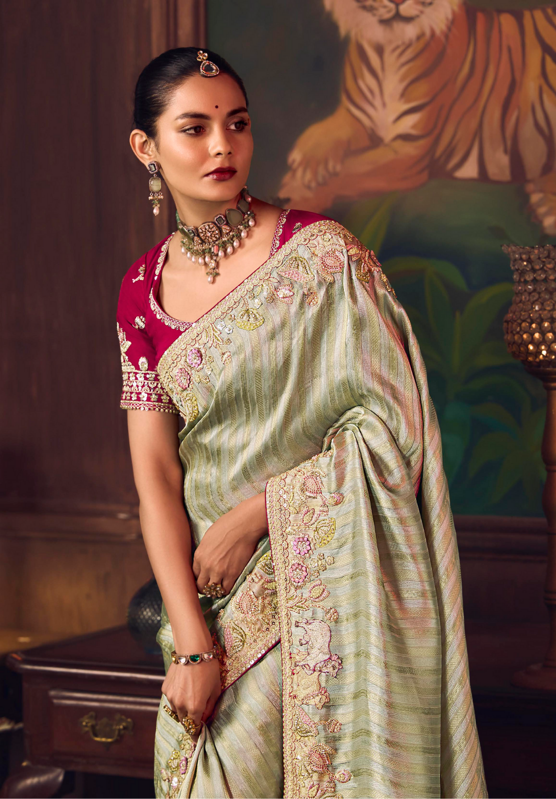 The 'Iridescent Rose' Saree (SA-470 GS-98)