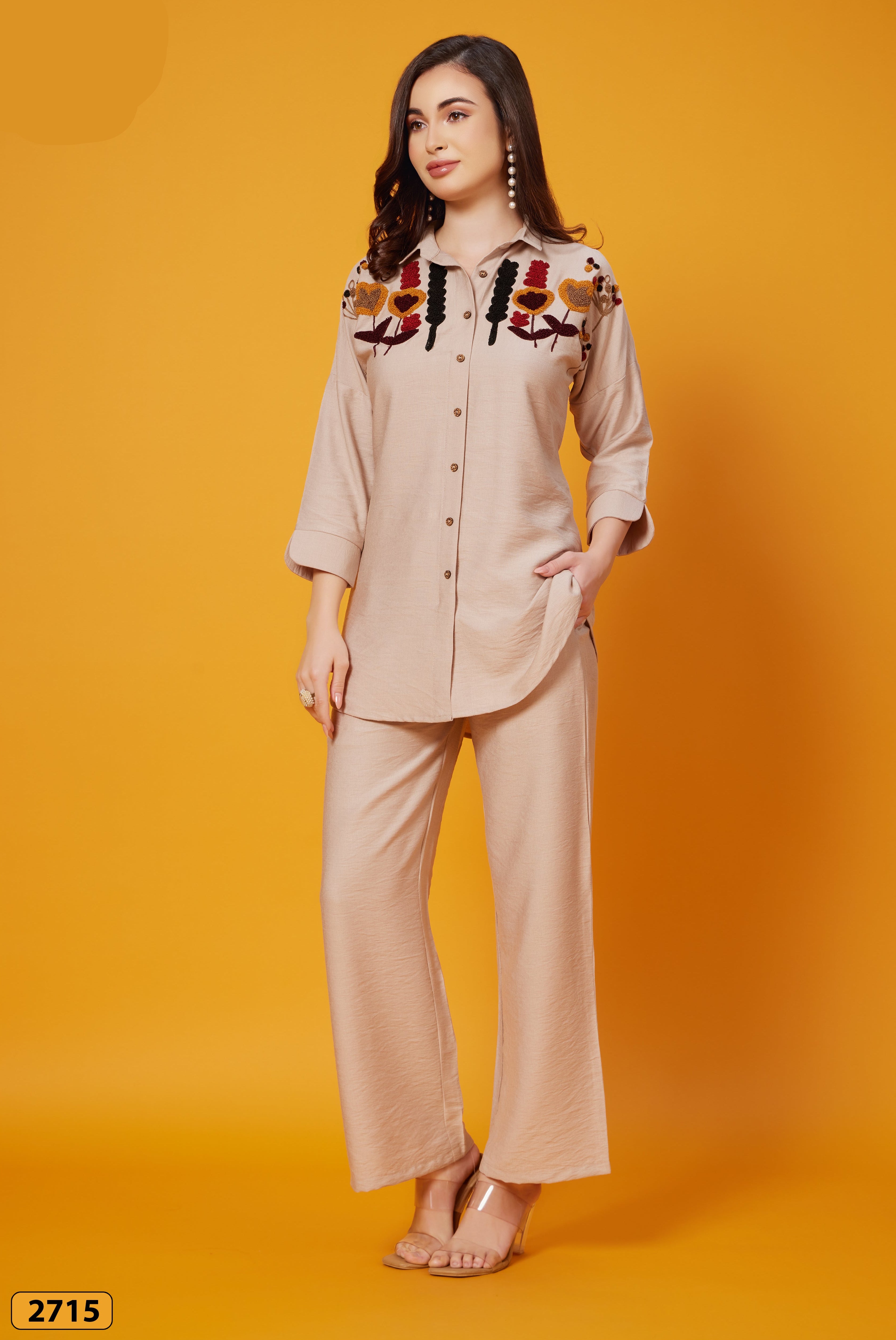 Kurti Set: "Harvest Bloom" (2715 M-18) Main image
