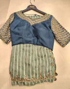 Sage & Sapphire Radiance Saree