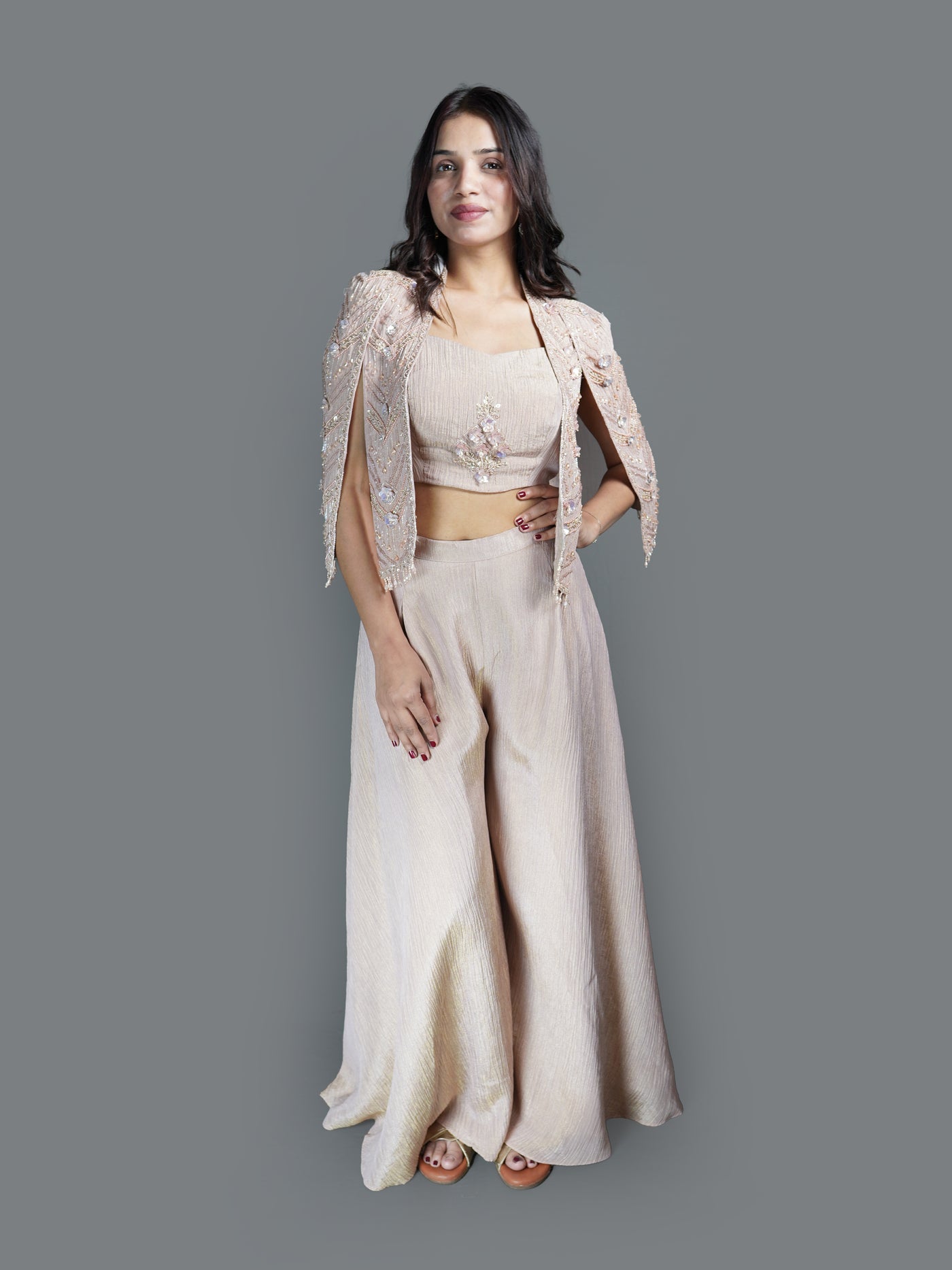 Blush Pink Ethereal Cape Ensemble (2426 M-17)