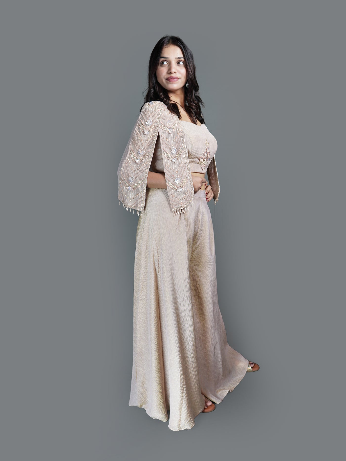 Blush Pink Ethereal Cape Ensemble (2426 M-17)