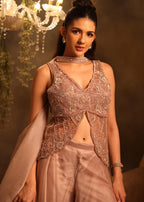 Embellished Front-Slit Tunic Pant Set