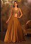 Bronze Gold Silk Lehenga Set