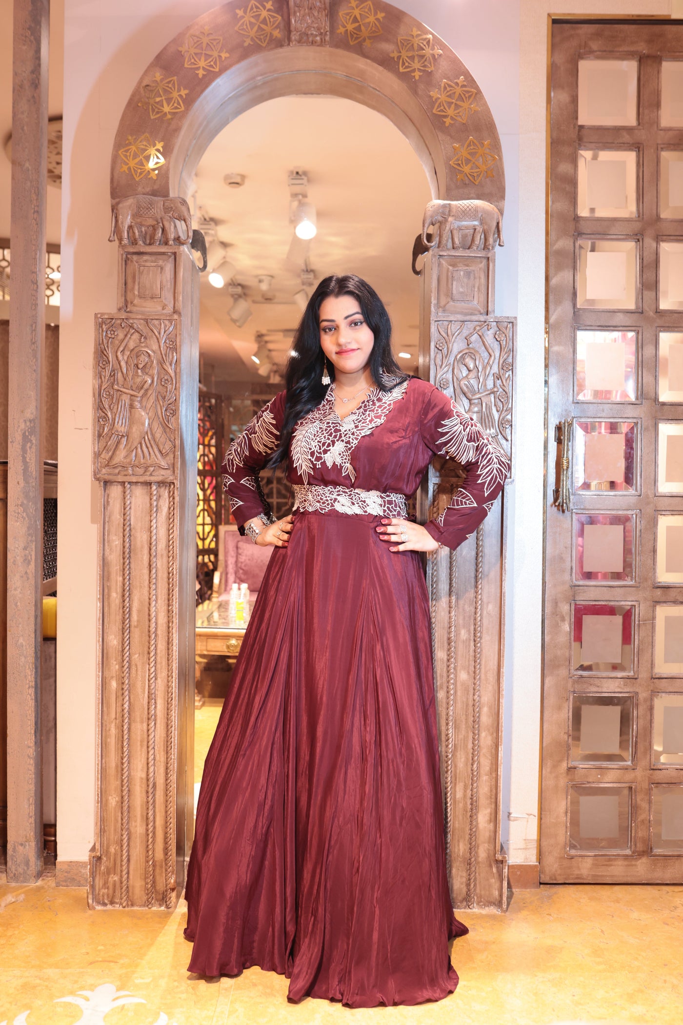 Regal Maroon Gown