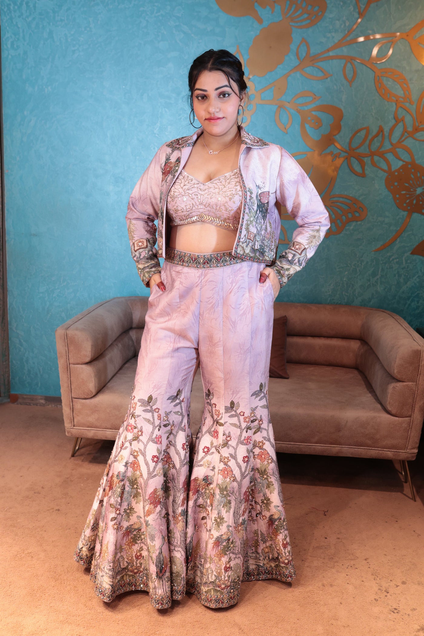 Elegant pastel mauve Chic Co-ord Set