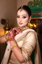 Regal Ivory & Gold Bridal Lehenga (S1S25 B-55)