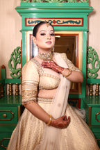 Regal Ivory & Gold Bridal Lehenga (S1S25 B-55)