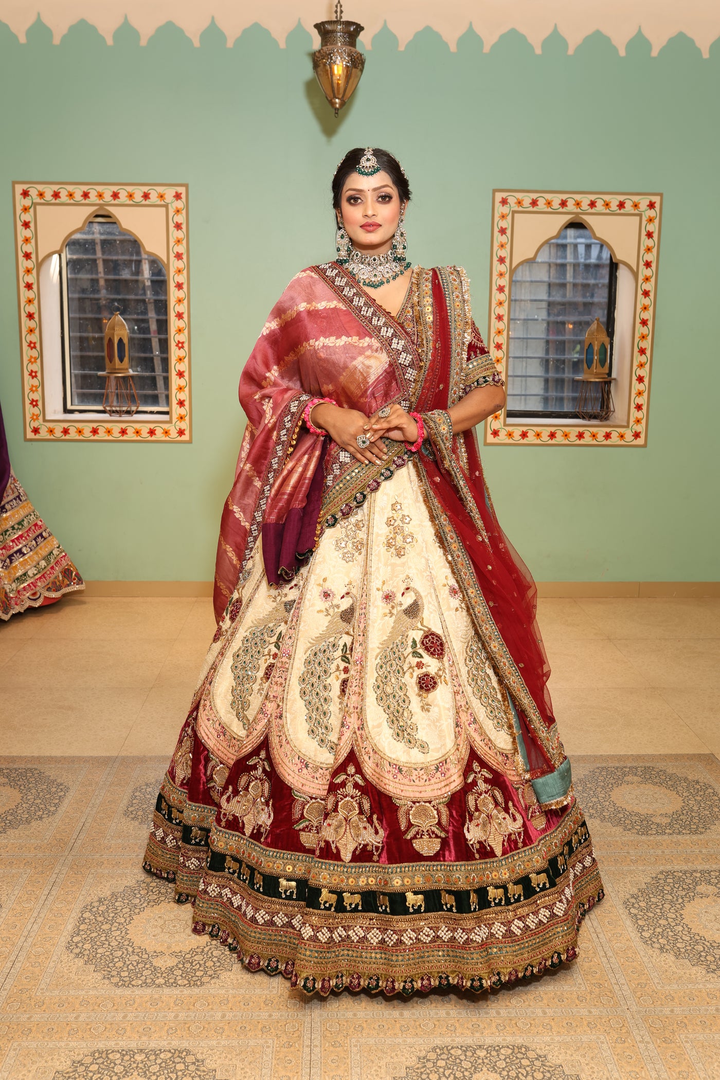 Royal Peacock Splendour Bridal Lehenga (B-55)