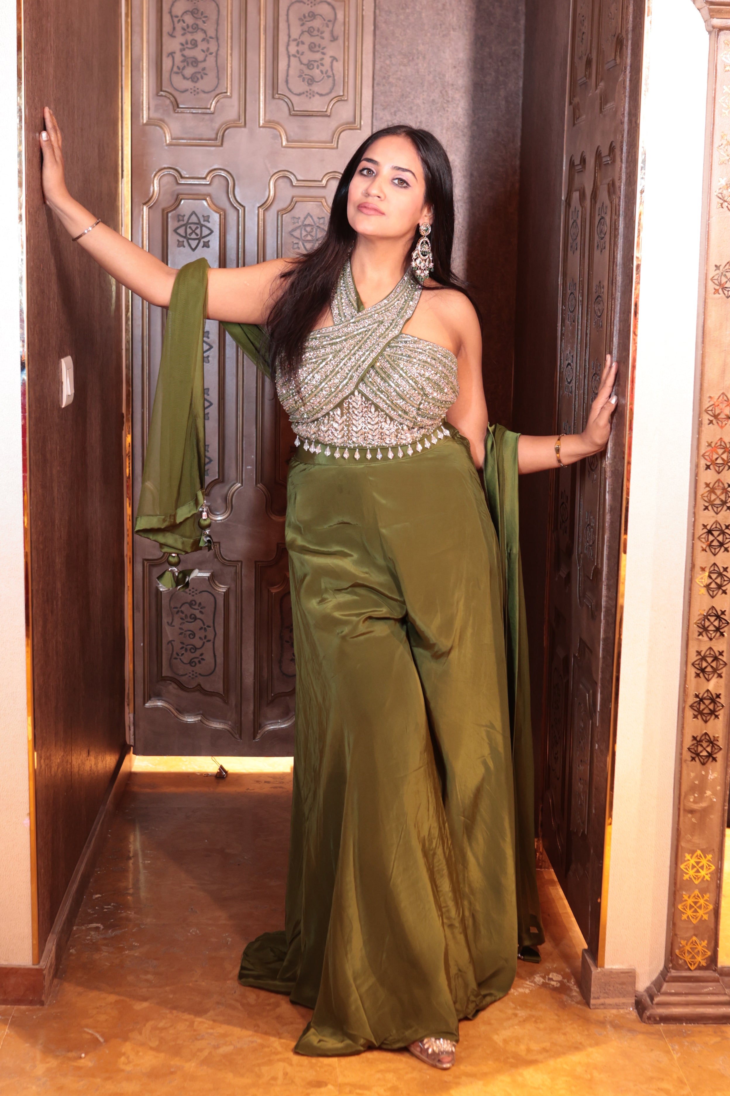 Crop Top and Palazzo Dress ( 1581 D-16) Secondary image
