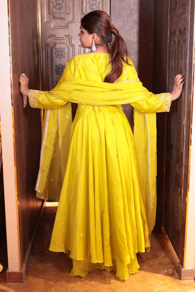 Lemon Zest Layered Kurti Set ( SN205 B-83)