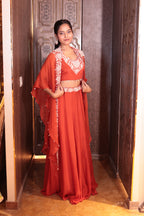 Saffron Sunset Cape Gown Ensemble dress ( SN208 B-83)