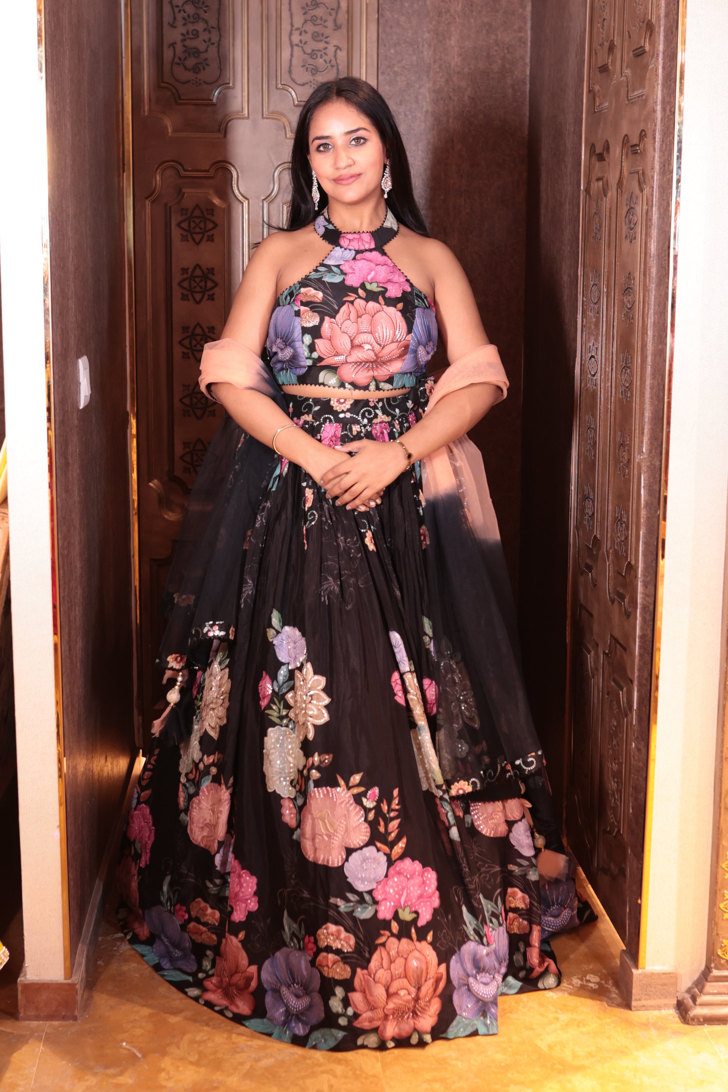 Tangerine Dream Printed Lehenga (4020 D-94) Secondary image