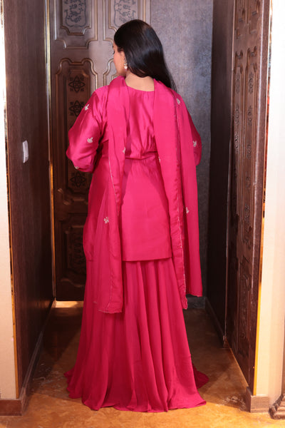 Fuchsia Flourish Kurti Skirt Set ( SN69 B-83)