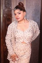 Champagne Shimmer Three-Piece Ensemble Dress ( 1493 M-3)