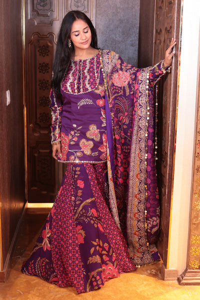 Noor-e-Bahar Kurti and Sharara set (V-6066SH D-38)