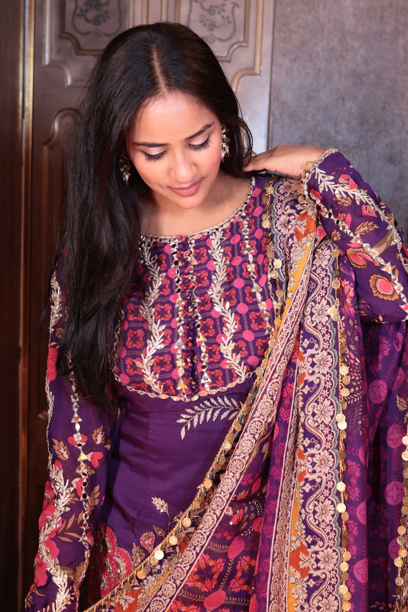 Noor-e-Bahar Kurti and Sharara set (V-6066SH D-38)