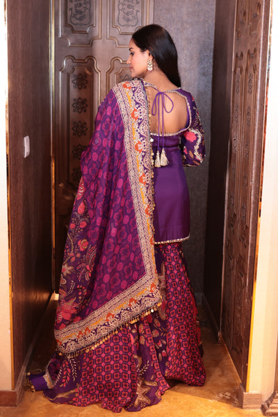Noor-e-Bahar Kurti and Sharara set (V-6066SH D-38)