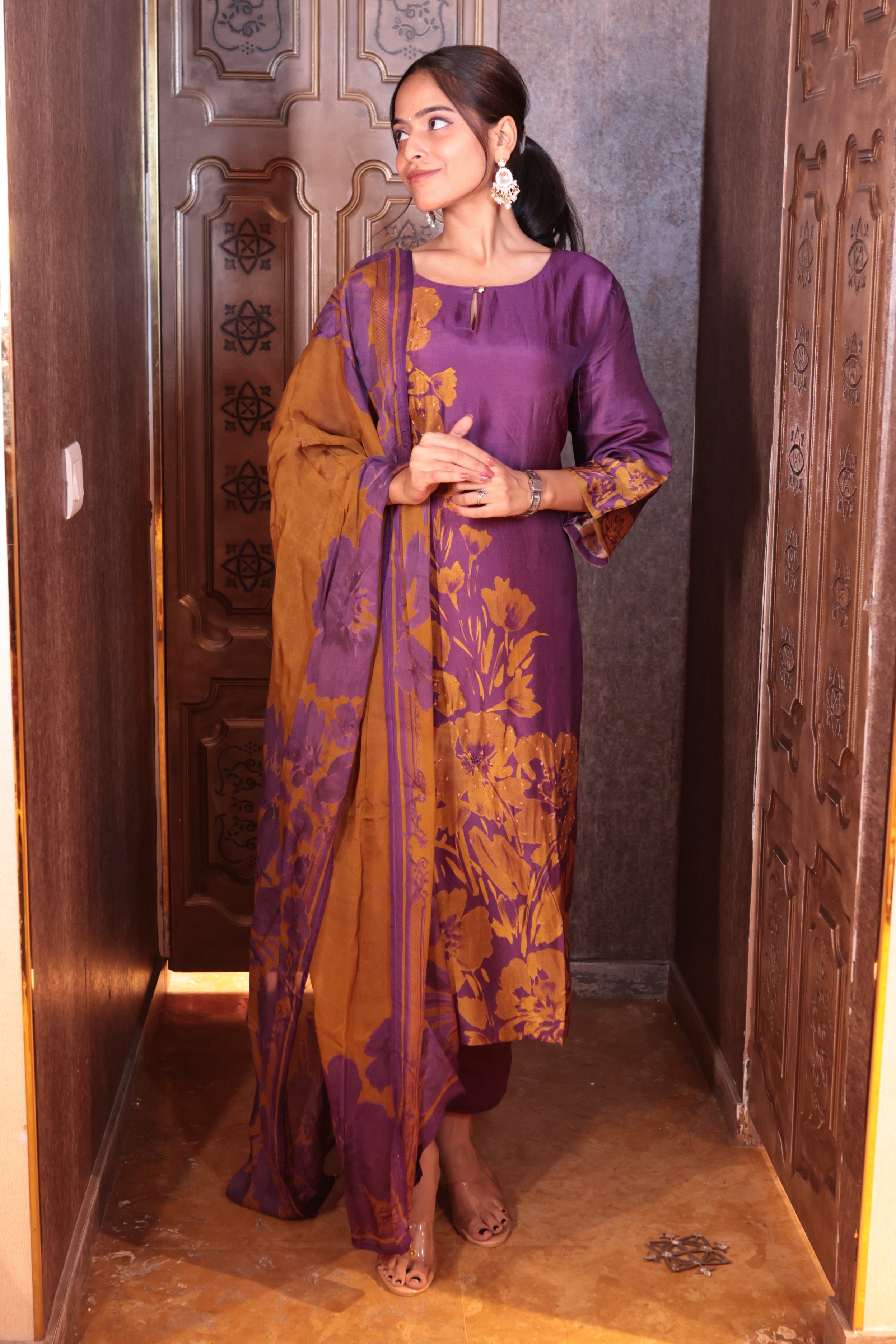 Regal Jacquard Kurti Set (G-3012D M-83) Secondary image