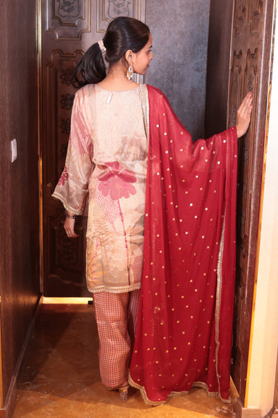 Crimson Bloom Festive Kurti Set (SHUIT M-81)