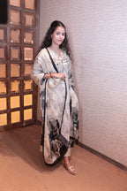 Ivory Bloom Hand-Painted Organza Set (4161 BS-84)