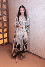 Ivory Bloom Hand-Painted Organza Set (4161 BS-84)