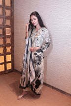 Ivory Bloom Hand-Painted Organza Set (4161 BS-84)