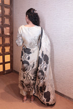 Ivory Bloom Hand-Painted Organza Set (4161 BS-84)