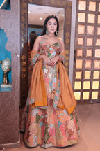 Autumn Garden Floral Patchwork Lehenga (HA-6080 M-117)