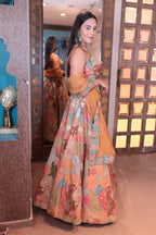 Autumn Garden Floral Patchwork Lehenga (HA-6080 M-117)