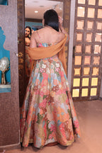 Autumn Garden Floral Patchwork Lehenga (HA-6080 M-117)