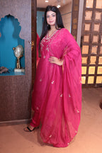 Fuchsia Pink & White Embroidered Kurti Set (2331 BS-62)