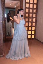 Soft Powder Blue Sharara Set with Delicate Embellishment (2413 M-13)