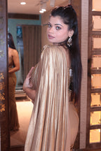 Golden Glamour Pre-Draped Saree Ensemble (3441 M-108)