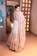 Blush Cream Embellished Lehenga with Nature Motifs (2206 M-107)