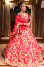 Scarlet Peacock Red Bridal Lehenga(SAR996 B-122)