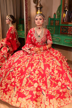 Scarlet Peacock Red Bridal Lehenga(SAR996 B-122)