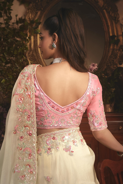 The 'Ivory Garden' Saree (5483 GS-98)