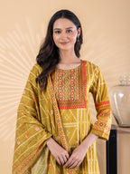 Mustard Bandhej Radiance Set