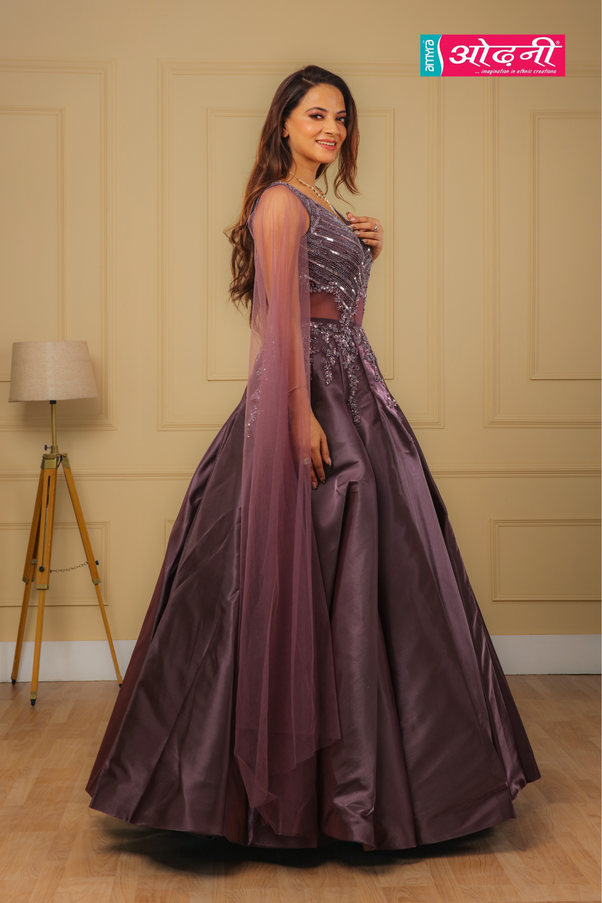 Twilight Purple Bloom Embellished Gown (G-1740 D-760)
