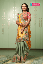 Marigold Grandeur Hand-Embroidered Saree (14166 GS-33)