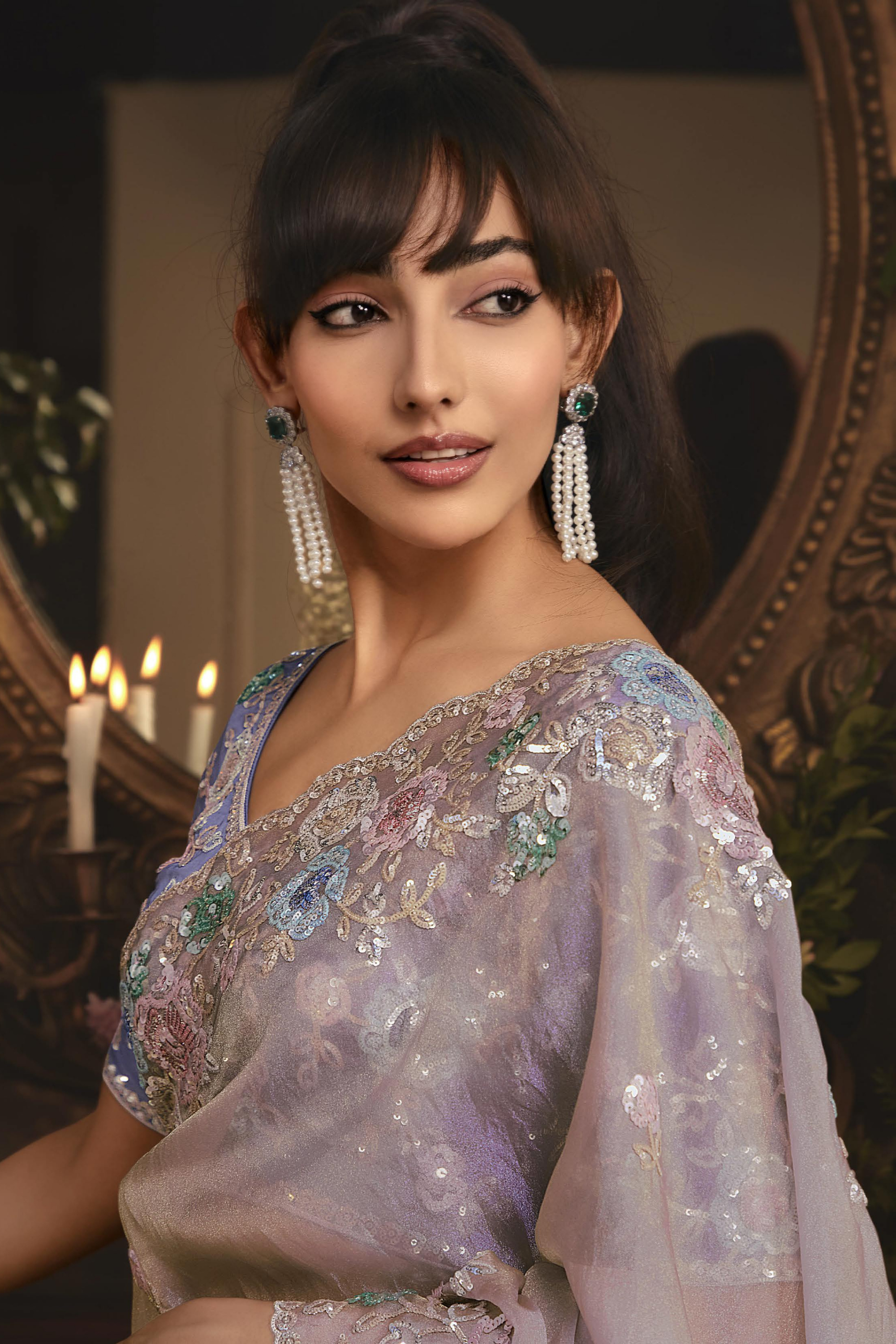 The 'Muted Meadow' Saree (5491 GS-98)