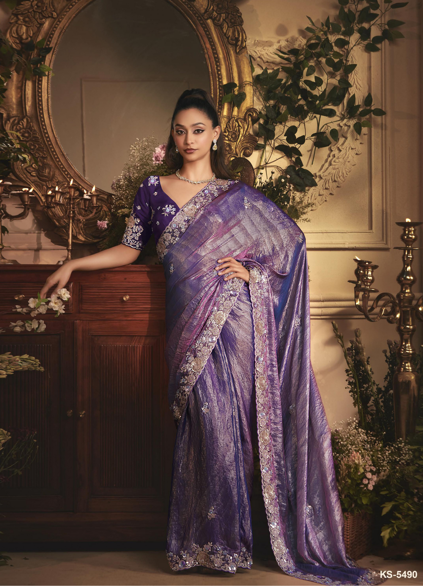The 'Cosmic Iris' Saree (5490 GS-98)