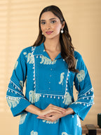 Printed Cotton Silk Suit