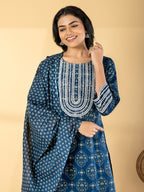 Cotton Silk Suit with Gota Patti Accents