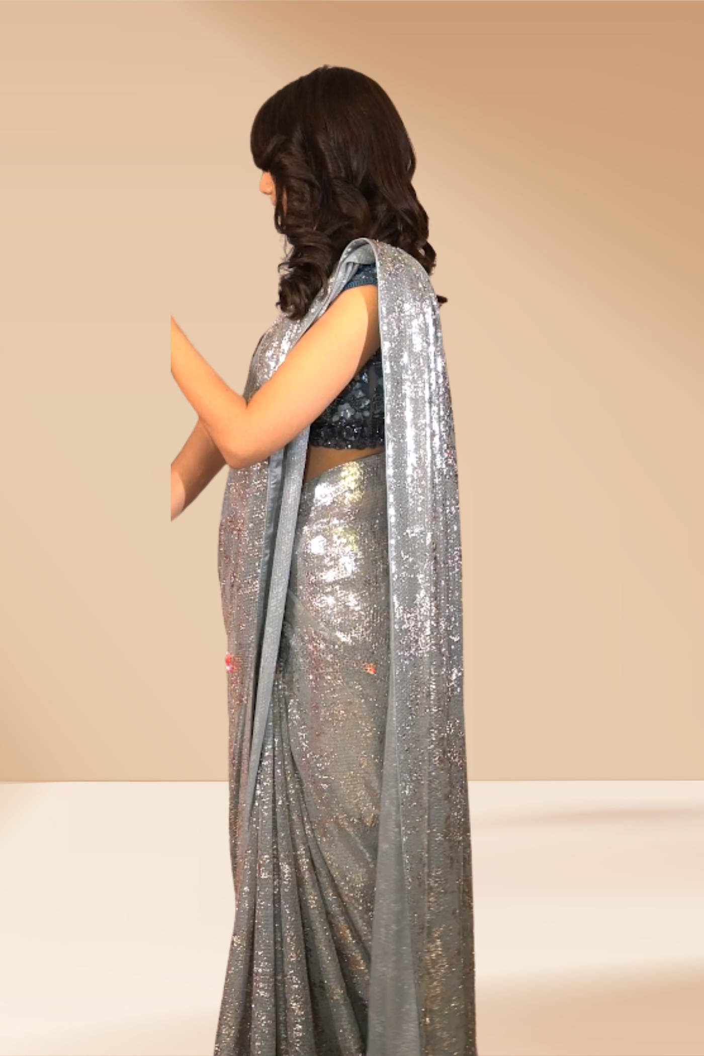Liquid Stardust Saree (835-B D-1)