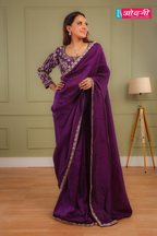 Deep Purple Elegant Saree (V11240 B-141)