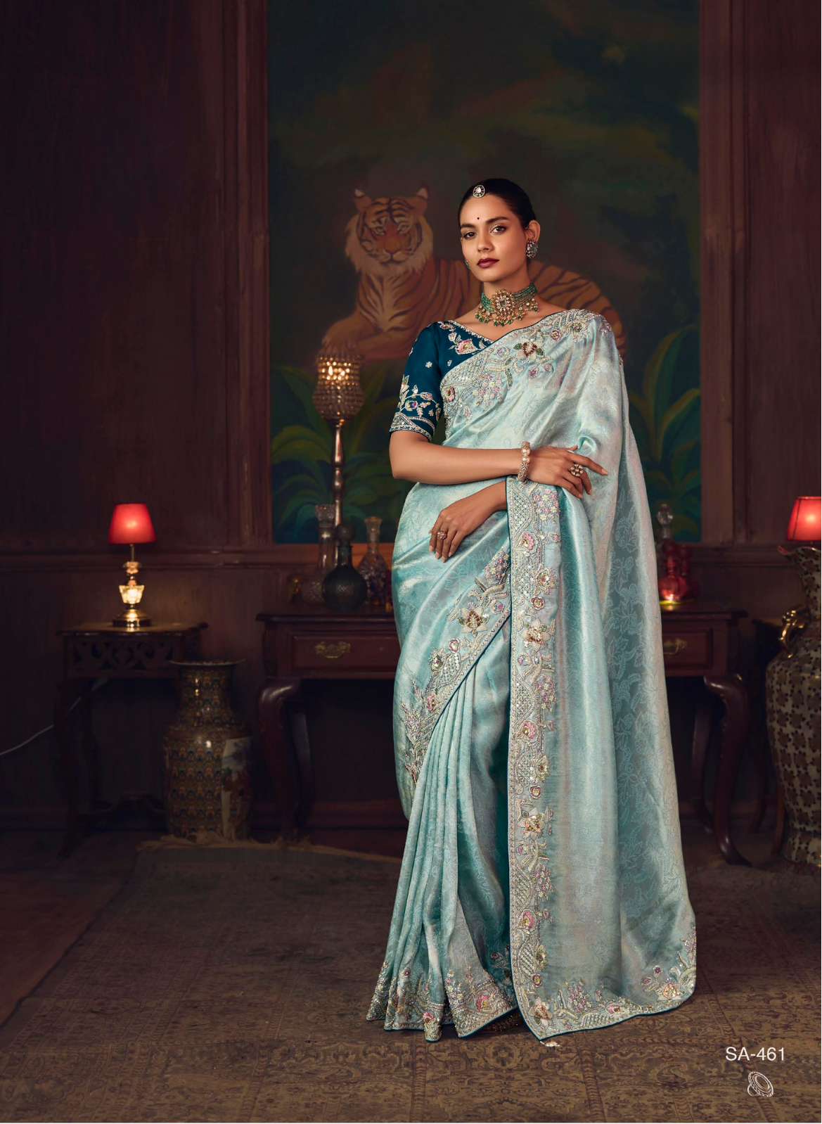 The 'Neptune's Embrace' Saree (SA-461 GS-98) Main image