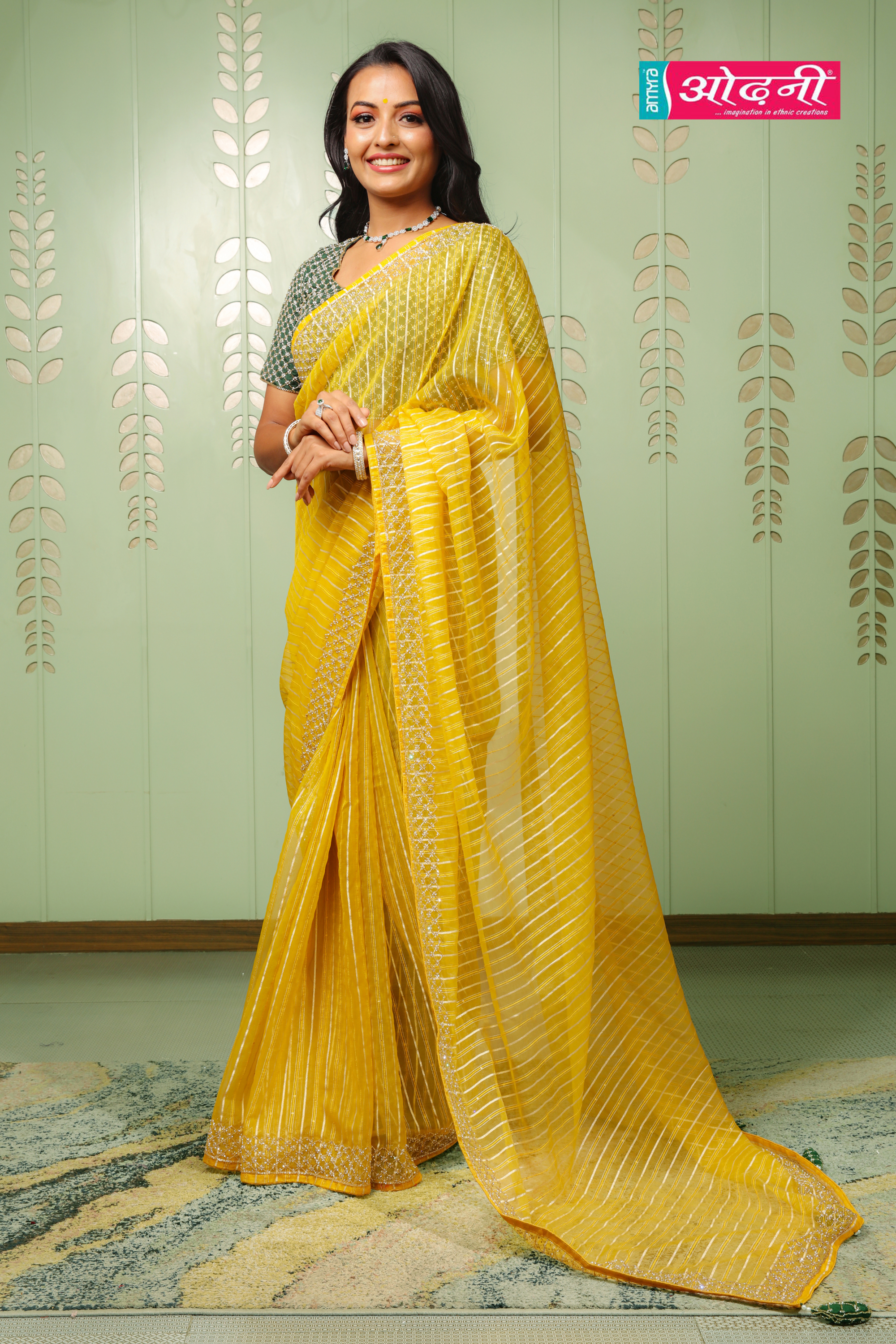Sunshine Zari Chevron Saree (2949 B-129)