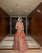 Rust mettalic luxury lehenga