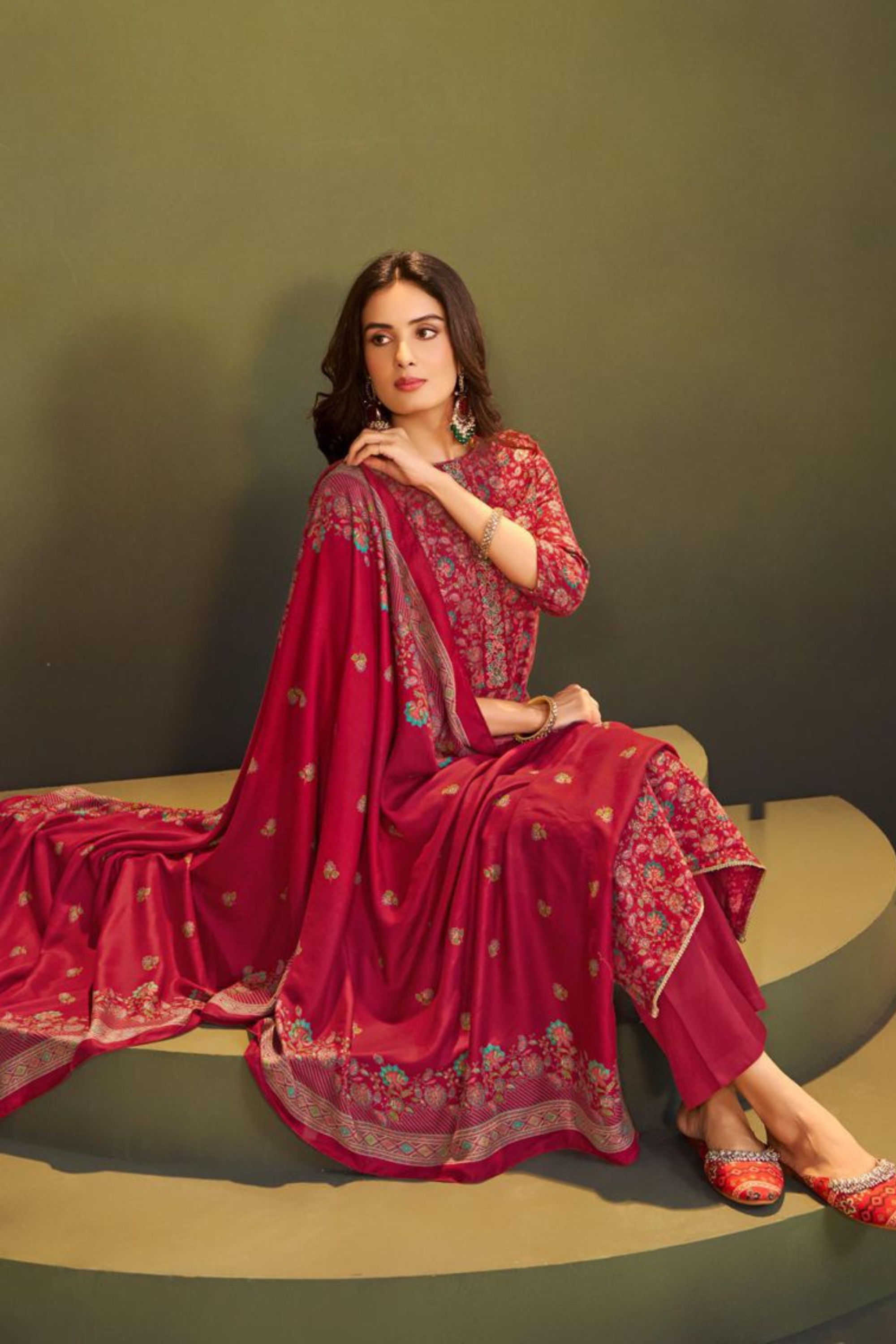 SUNRISE 'Safar Winter' Collection: Viscose Pashmina Suits (D-39)